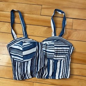 Striped Padded Crop Top